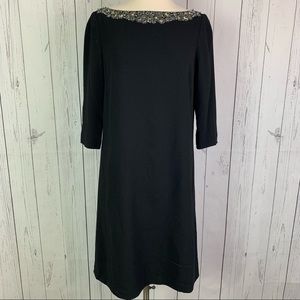 Lafayette 148 New York | beaded neck black dress